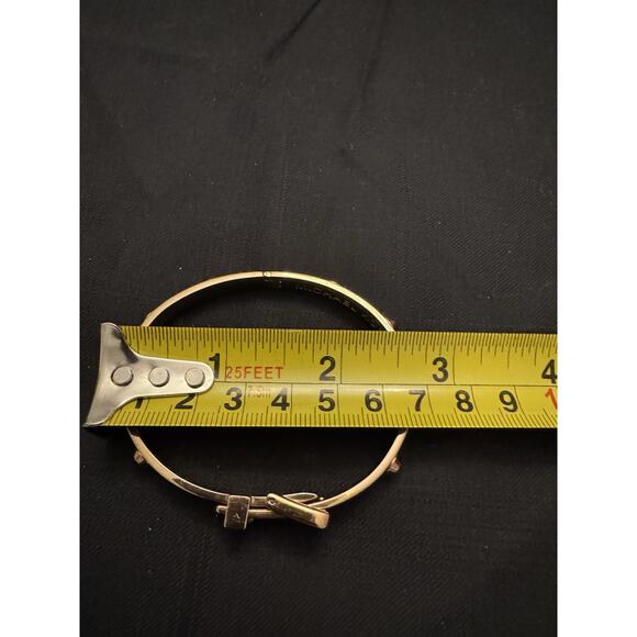 Michael Kors Gold Tone Studded Hinged Bangle Adjustable Sizes - Picture 5 of 7